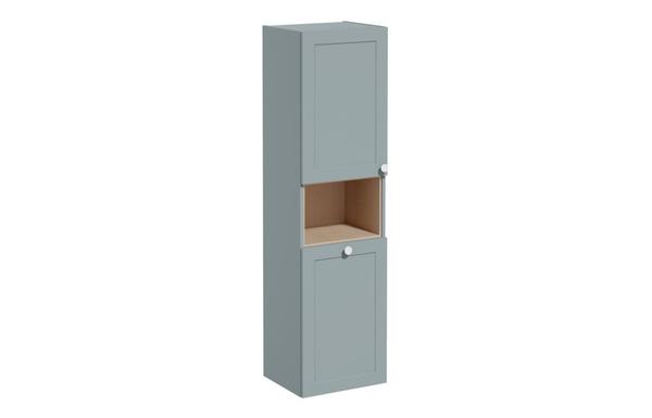 VitrA Root Classic 40cm 2 Door Semi-Tall Unit w/Laundry Basket (LH Hinge) - Matt Fjord Green